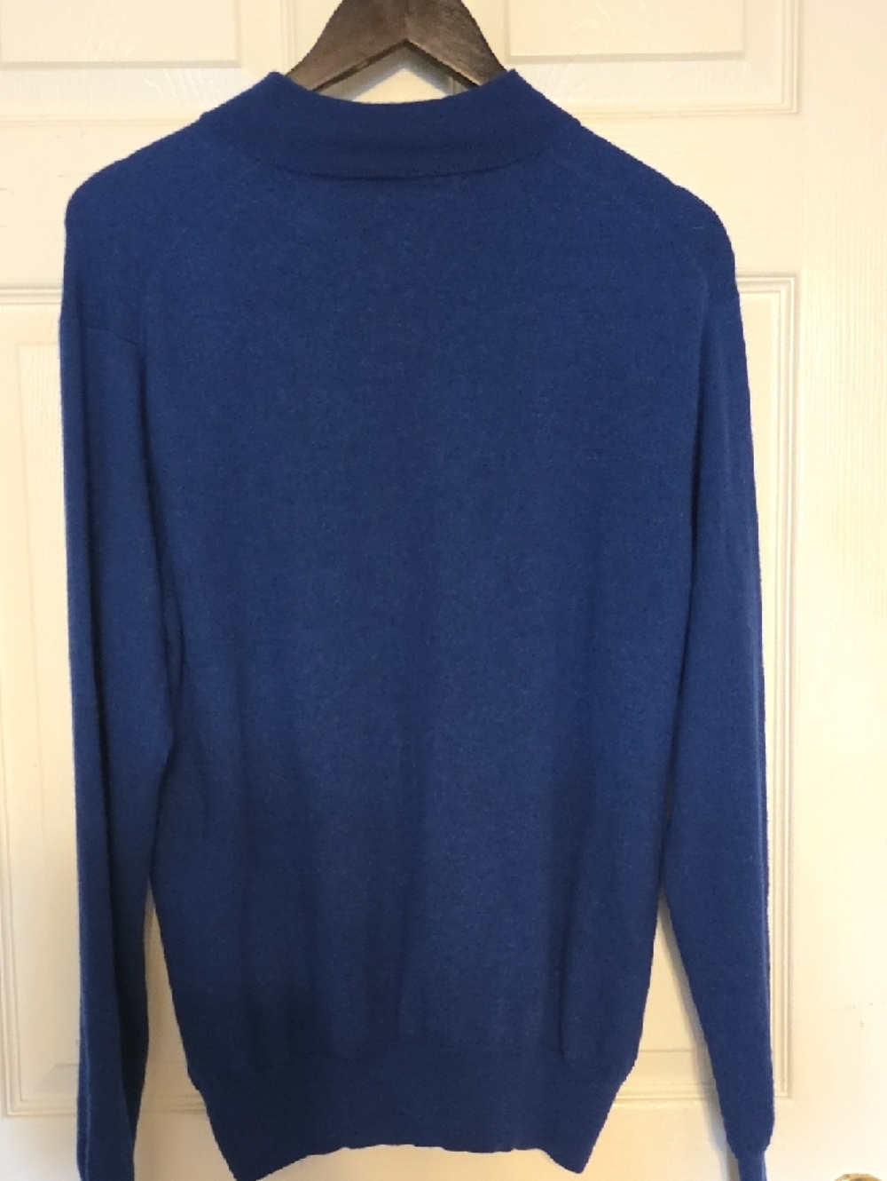 Peter Millar Men's Royal Blue Marino Wool  Half-Zip Sweater - Picture 4 of 7